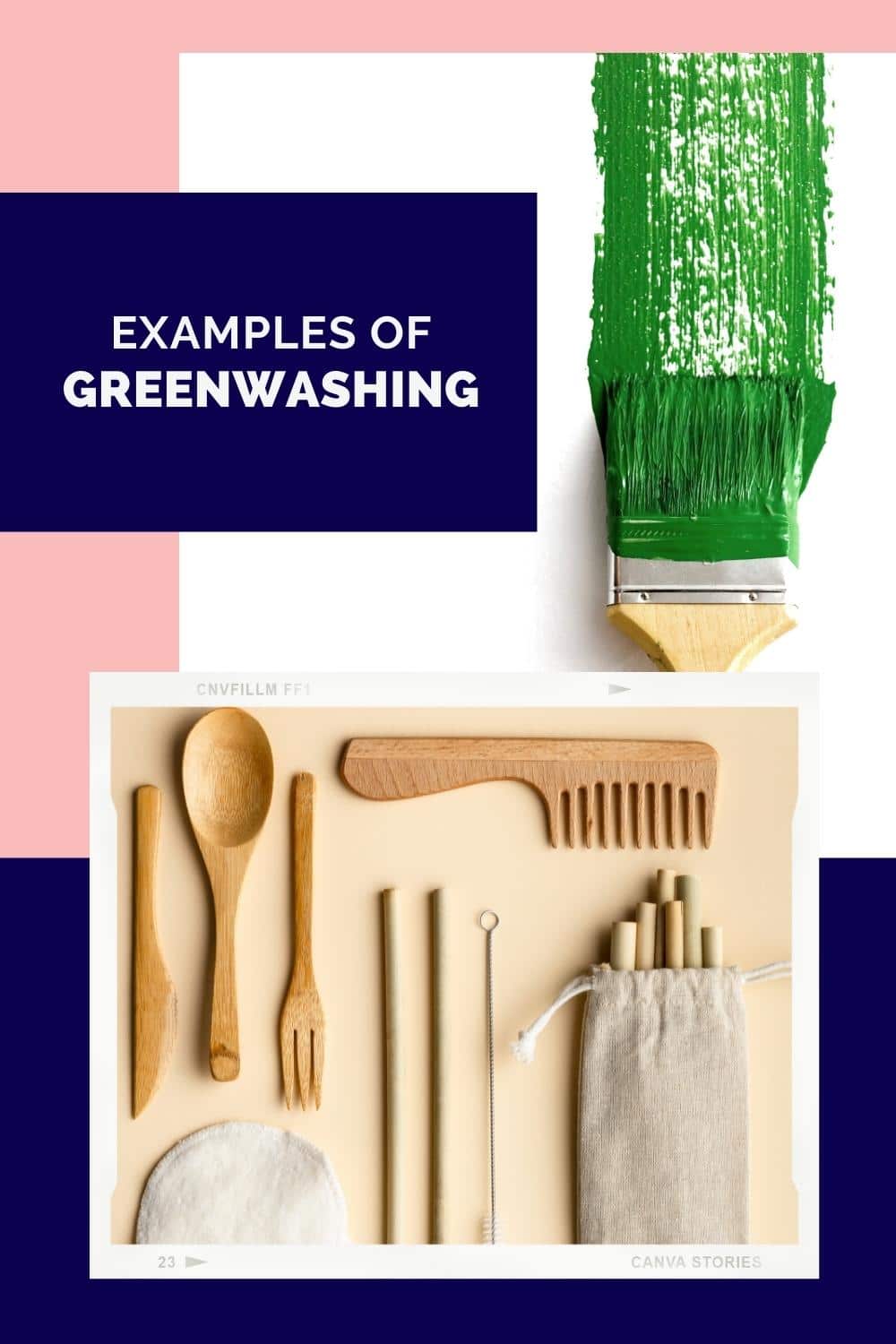 Green paint on paint brush and eco-friendly products.