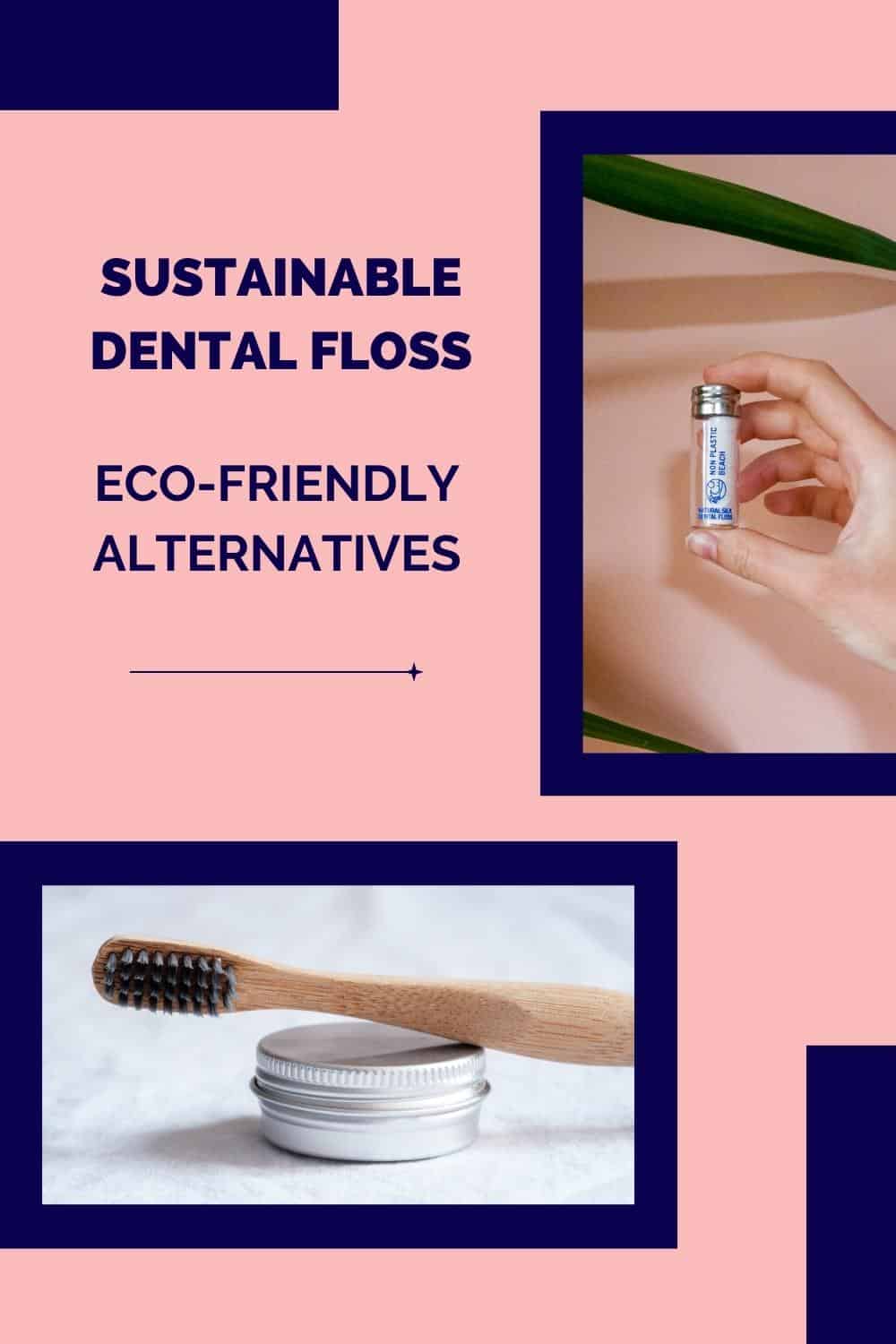 Zero waste glass floss container and plastic-free toothbrush